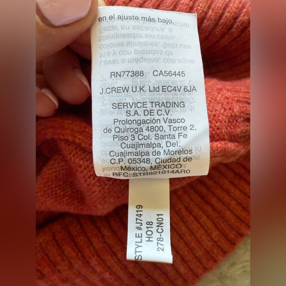 J. Crew Mercantile Men’s Orange Wool Blend Thin Crewneck Pullover Sweater - Picture 8 of 8